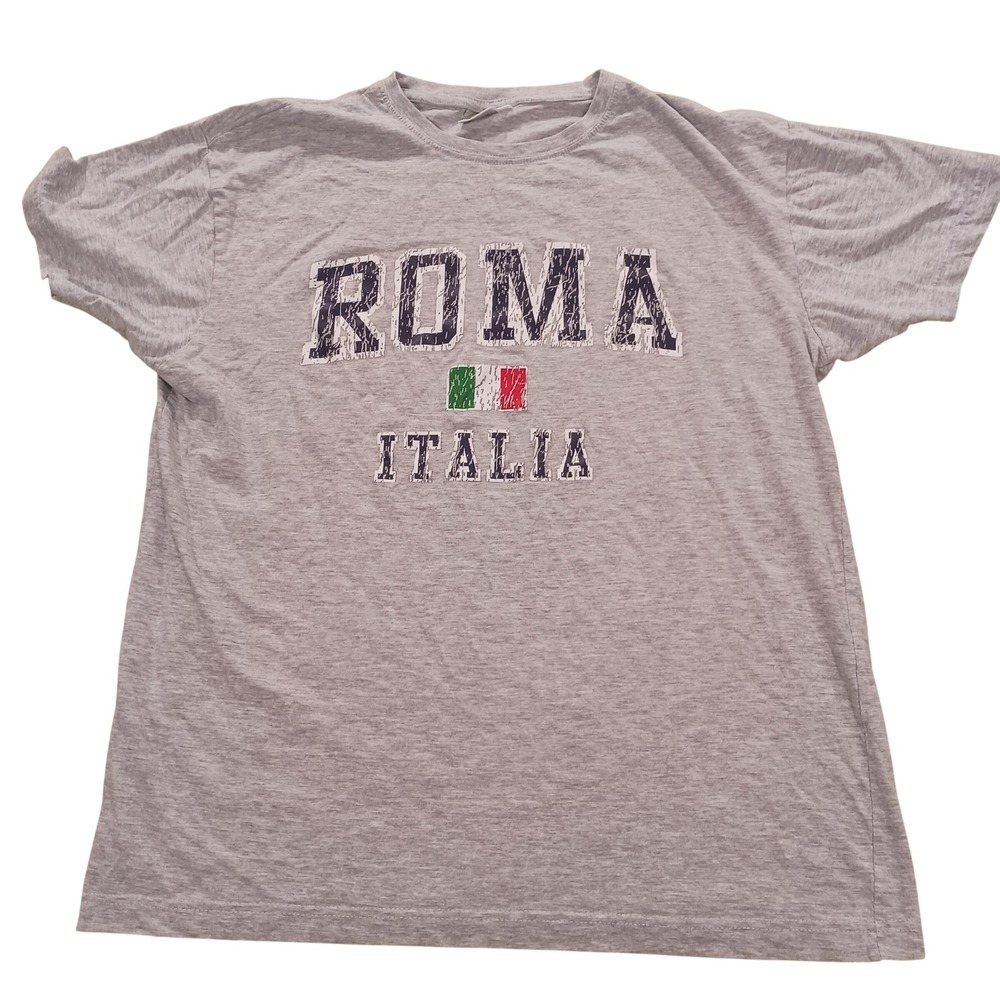 Smartee Roma Italia Graphic T-Shirt Heather Gray Mens Large Italy Souvenir Tee